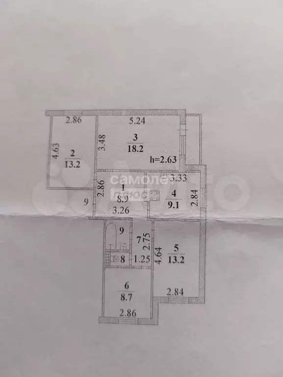 4-к. квартира, 78,3 м, 3/10 эт. - Фото 0