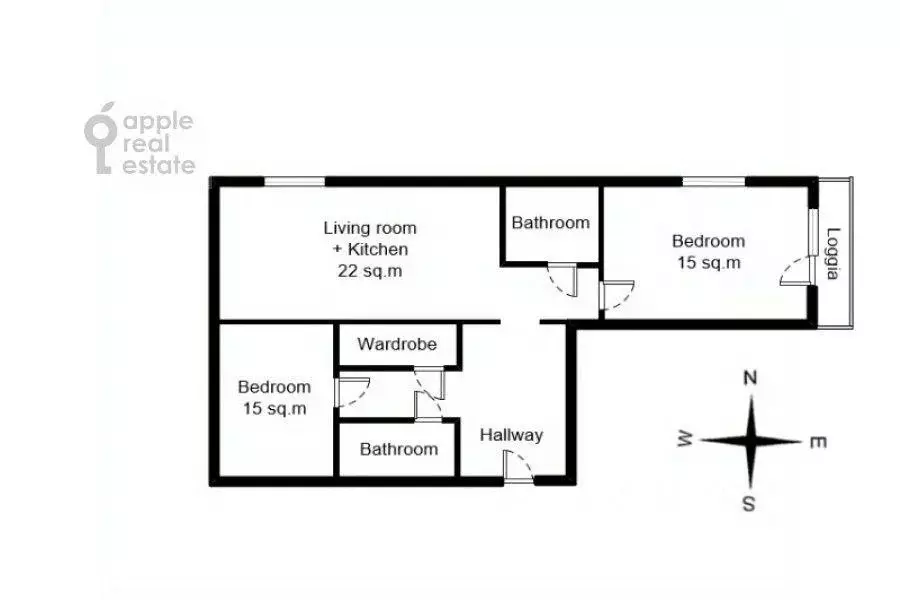 Квартира, 3 комнаты, 83 м - Фото 1