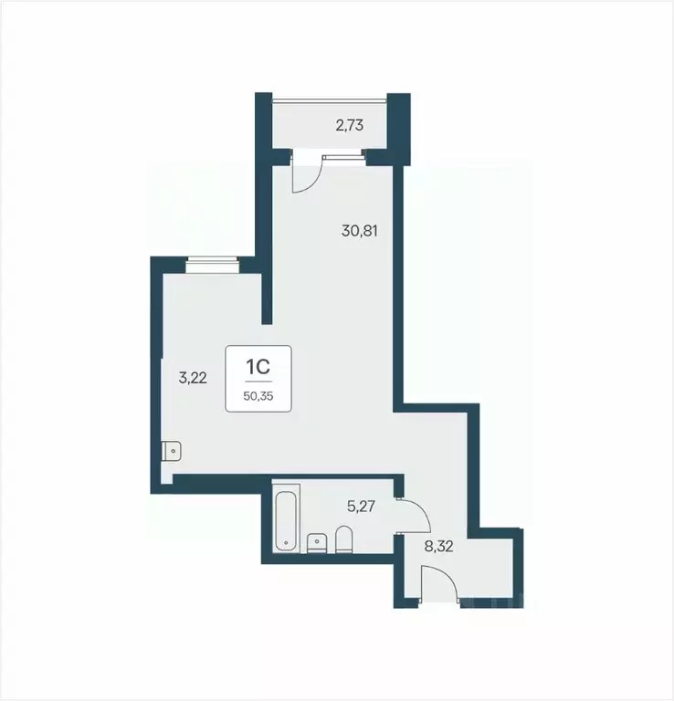Студия Новосибирская область, Новосибирск Красный просп., 180 (50.1 м) - Фото 1
