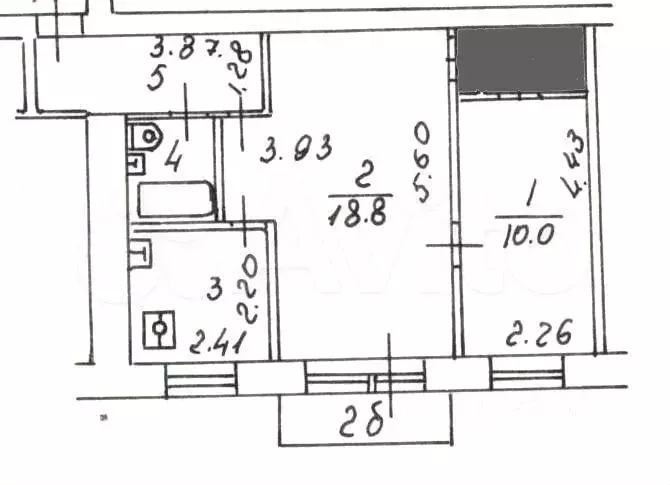 2-к. квартира, 45 м, 4/5 эт. - Фото 0