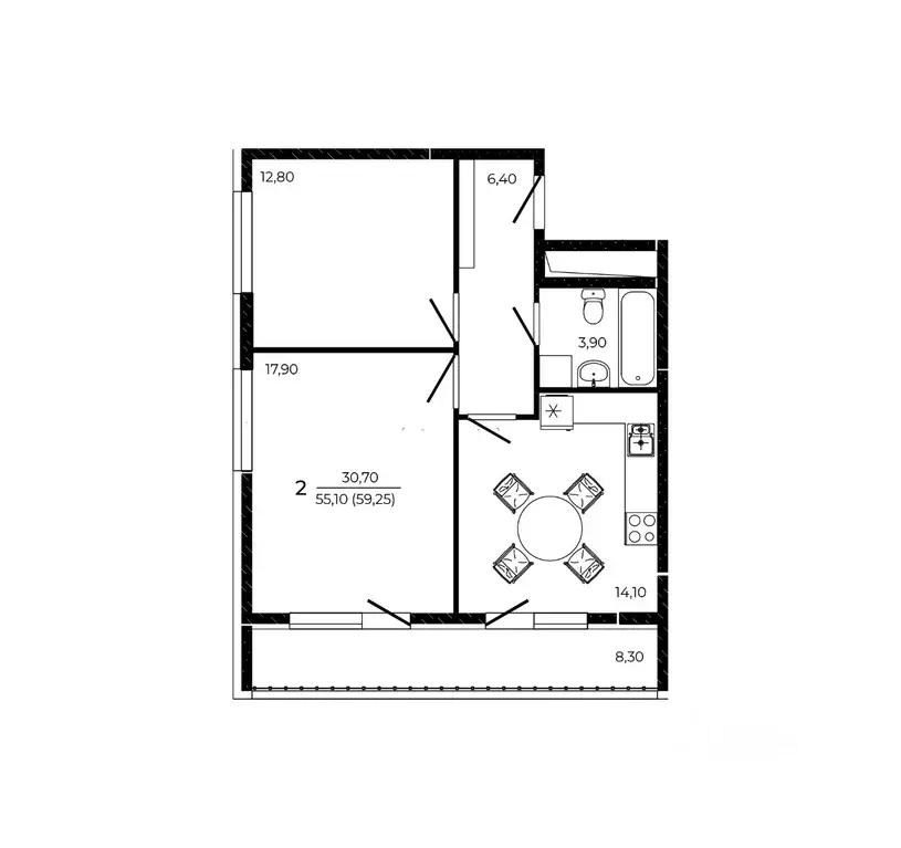 2-к кв. Ростовская область, Ростов-на-Дону Притяжение жилой комплекс ... - Фото 1