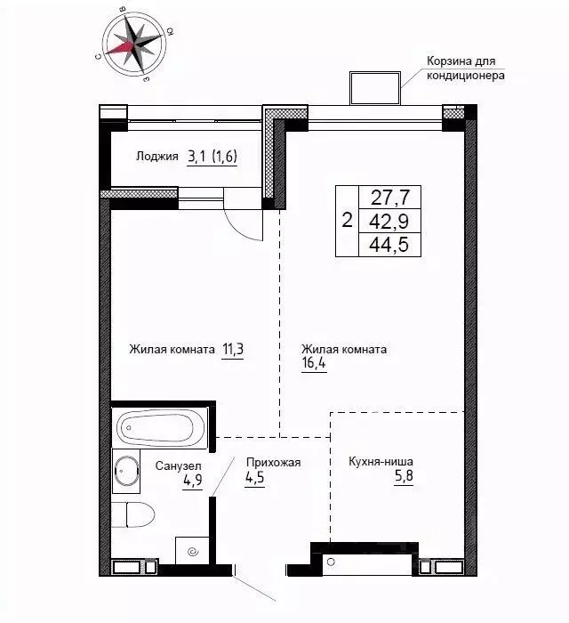2-к кв. Приморский край, Надеждинский район, пос. Новый ул. Ленина, ... - Фото 1