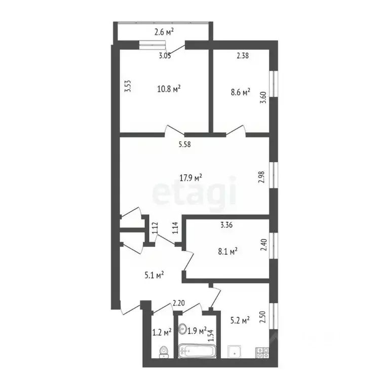 4-к кв. Тюменская область, Ишим ул. Одоевского (59.6 м) - Фото 1