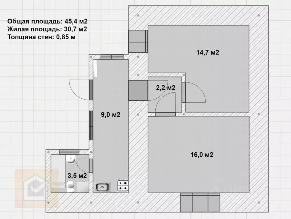 Дом в Севастополь ул. Частника, 75 (45 м) - Фото 1