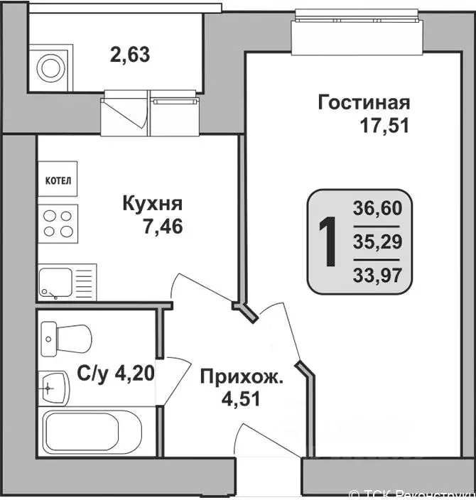 1-к кв. Рязанская область, Рыбное ул. Крымская, 21 (38.0 м) - Фото 1