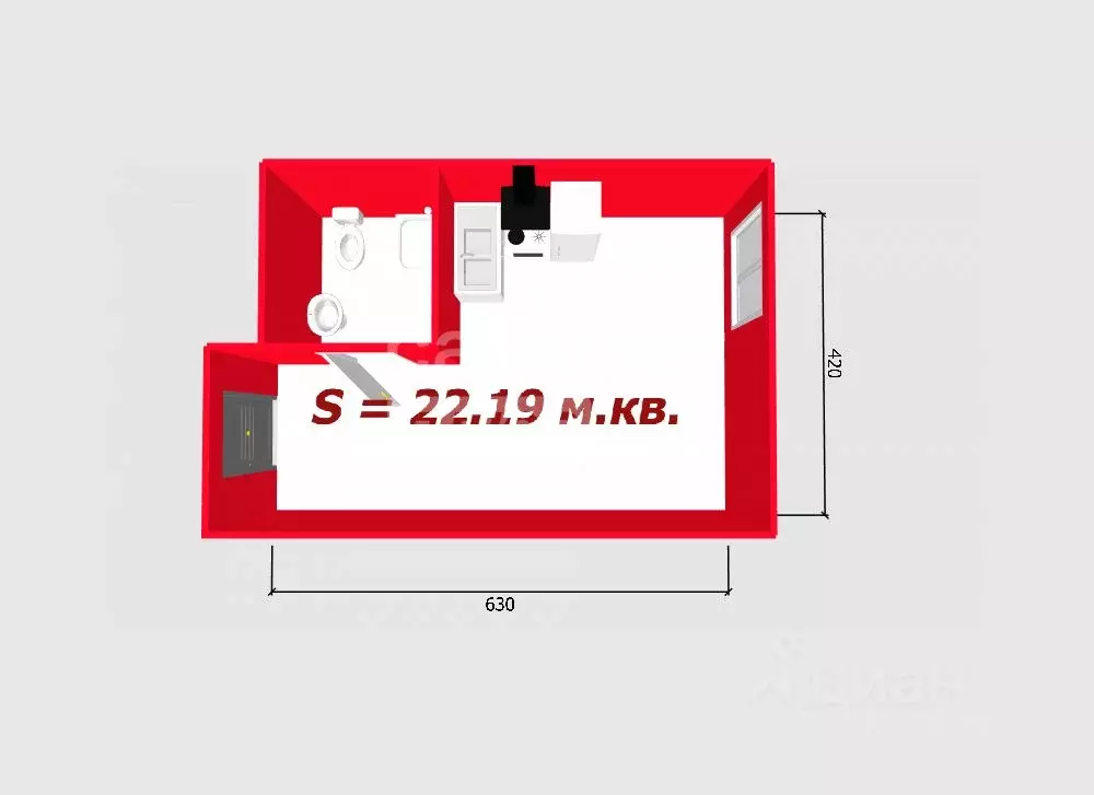 Студия Московская область, Ленинский городской округ, д. Калиновка ул. ... - Фото 1