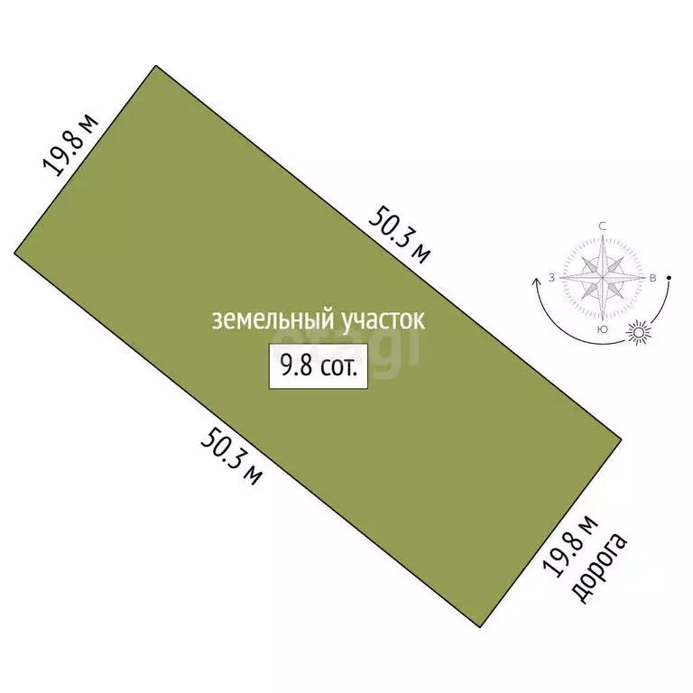 Участок в Биклянь, Солнечная улица (10 м) - Фото 1