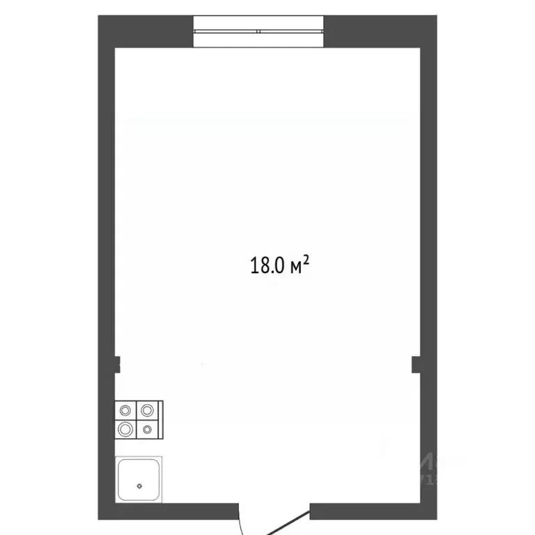 Студия Тюменская область, Тюмень ул. Калинина, 2 (18.0 м) - Фото 2