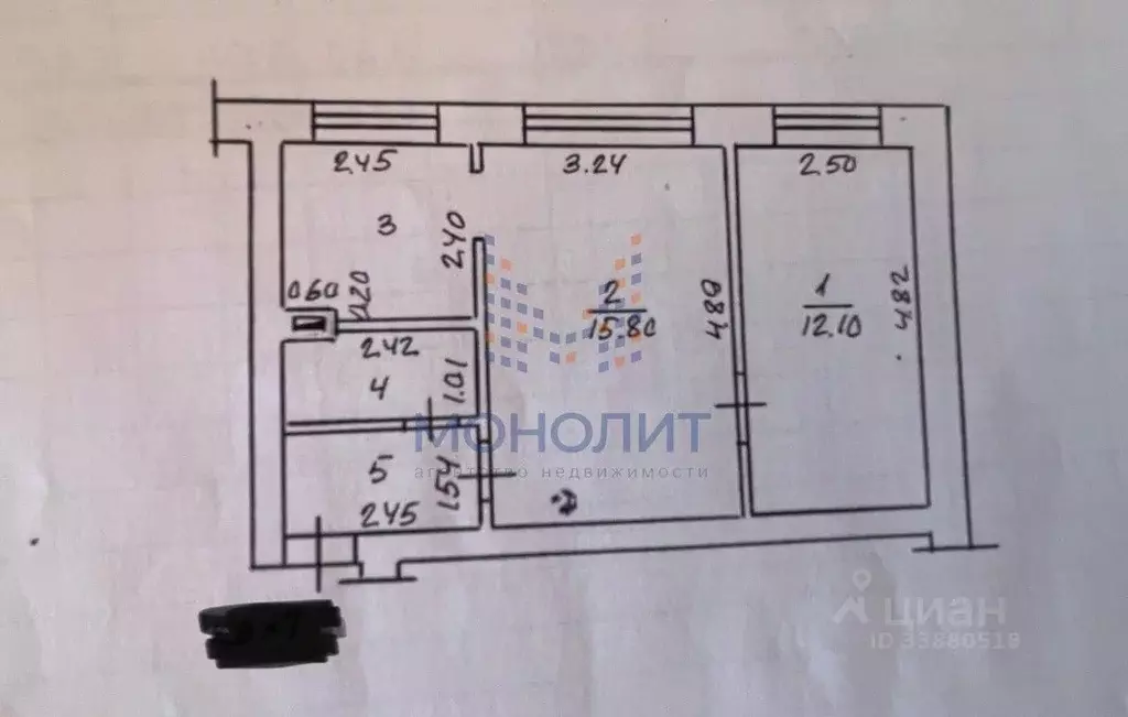 2-к кв. Чувашия, Чебоксары Усадская ул., 93 (39.9 м) - Фото 1