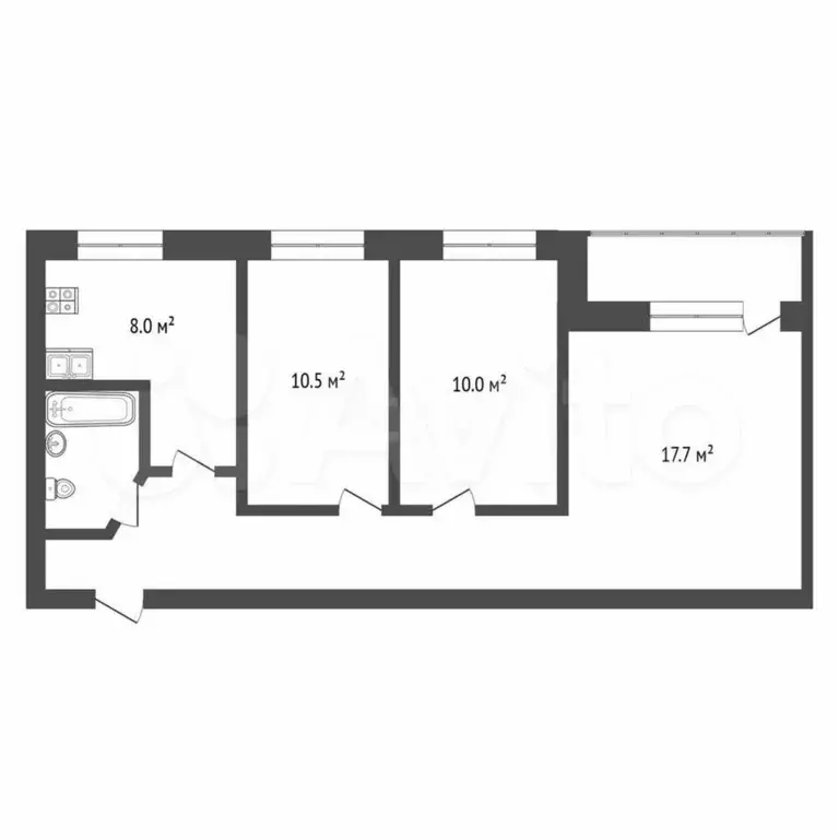 3-к. квартира, 62 м, 5/9 эт. - Фото 0