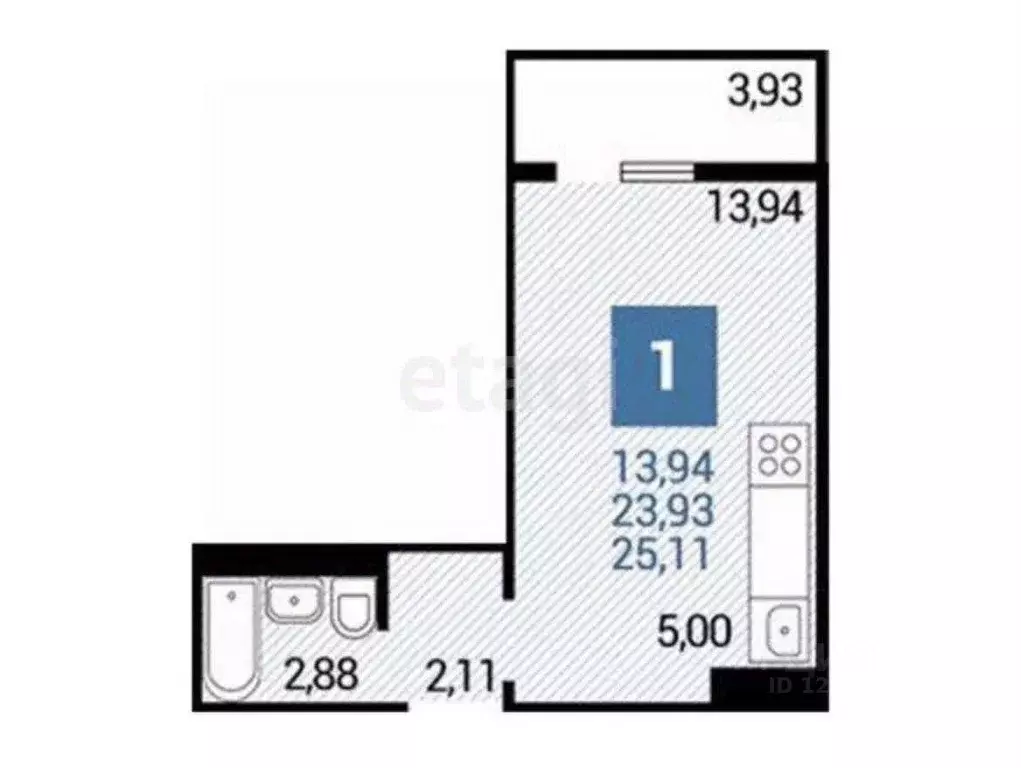 Студия Краснодарский край, Анапа ул. Ленина, 237 (23.9 м) - Фото 2