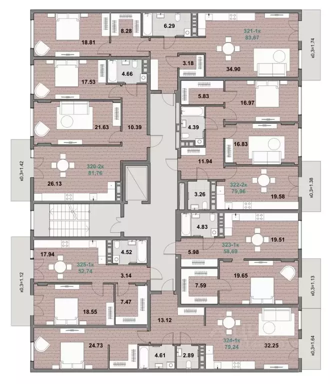 1-к кв. Калининградская область, Зеленоградск ул. Гагарина (58.69 м) - Фото 2