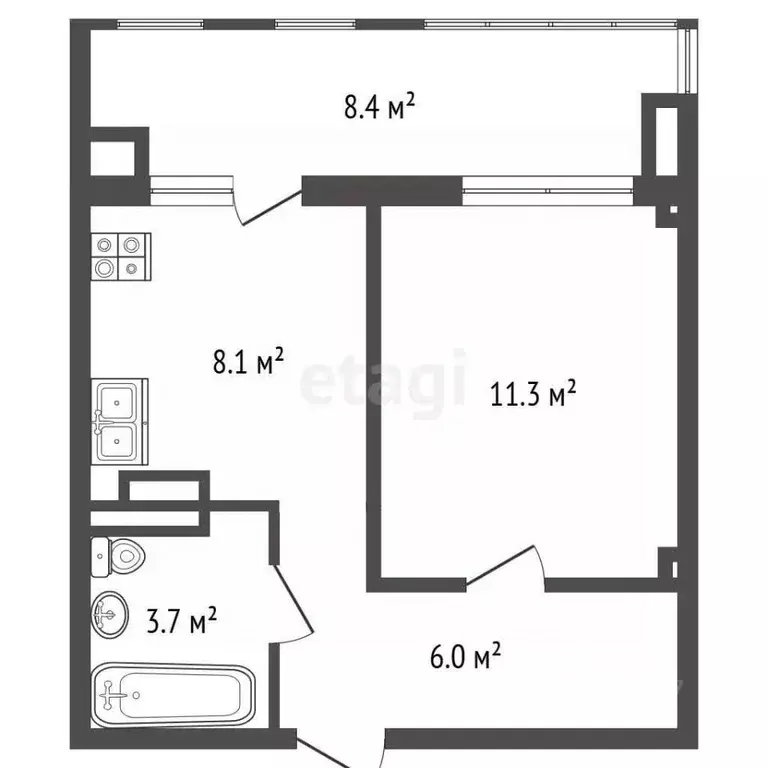 1-к кв. Крым, Бахчисарай ул. Мира, 22 (37.5 м) - Фото 2