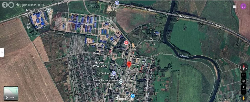 1-комнатная квартира: посёлок Новое Атлашево, улица 70 лет Октября, 6 ... - Фото 2