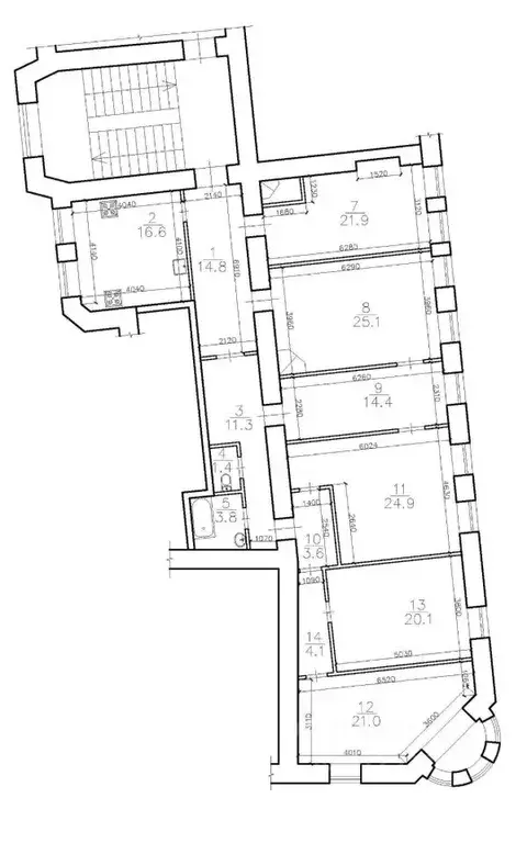 Комната Санкт-Петербург 8-я Советская ул., 14 (25.0 м) - Фото 1