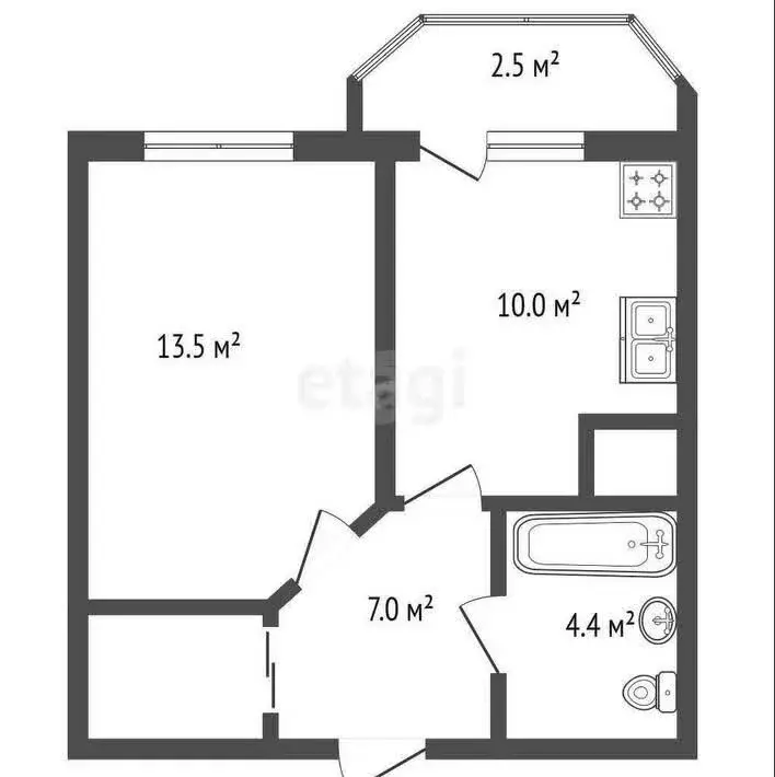 1-комнатная квартира: посёлок Парголово, улица Валерия Гаврилина, 3к1 ... - Фото 1