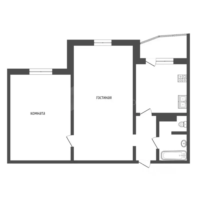2-к кв. Тюменская область, Тюмень ул. Федюнинского, 62к1 (67.7 м) - Фото 2
