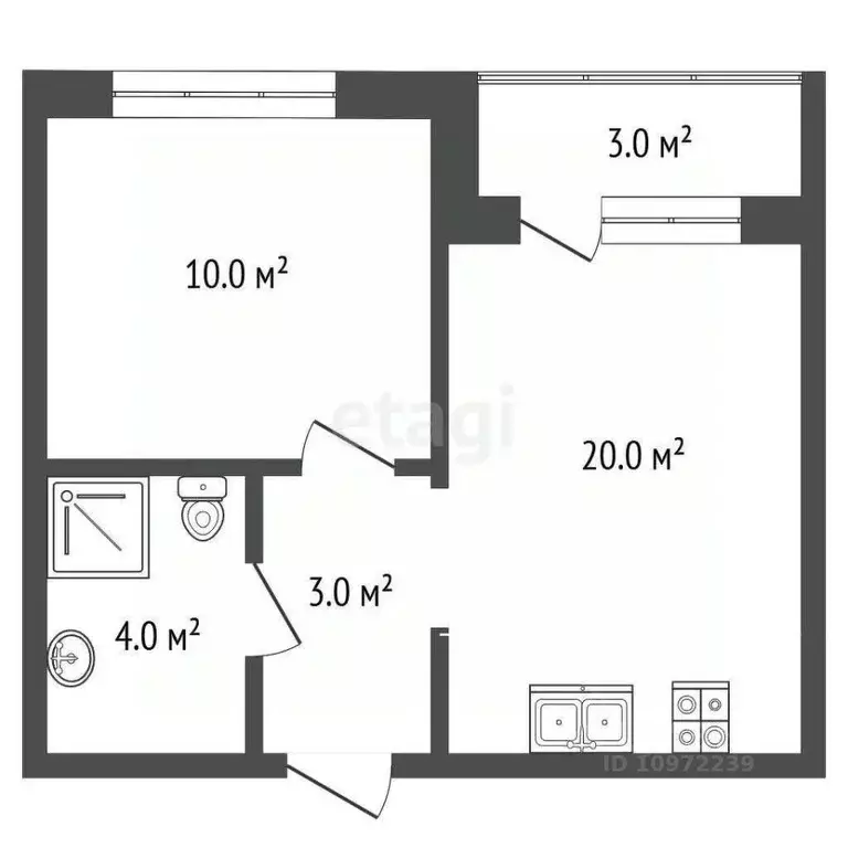 1-к кв. Башкортостан, Стерлитамак ул. Машиностроителей, 77 (38.9 м) - Фото 2