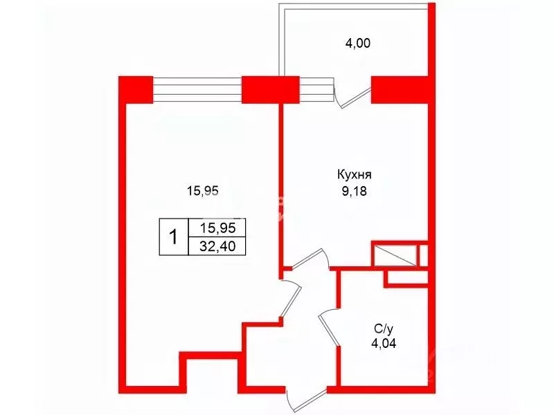 1-к кв. Ленинградская область, Всеволожский район, пос. Бугры бул. ... - Фото 2