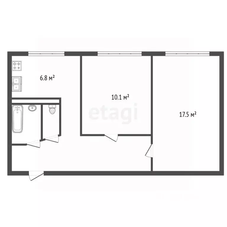 2-к кв. Санкт-Петербург ул. Подвойского, 17к2 (44.0 м) - Фото 2