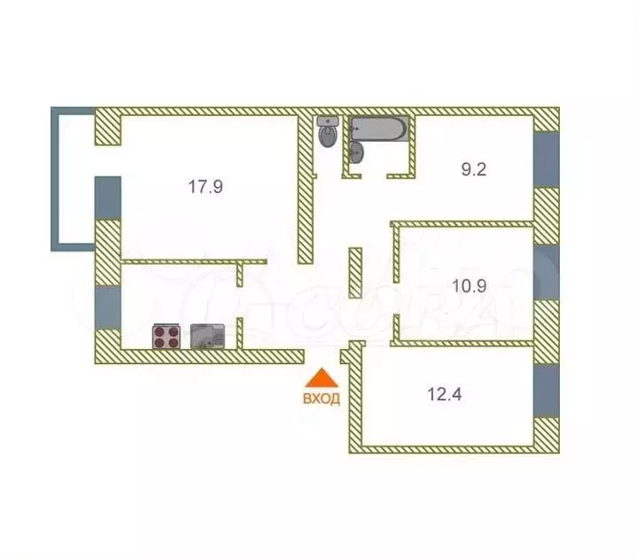 4-к. квартира, 73 м, 3/5 эт. - Фото 0
