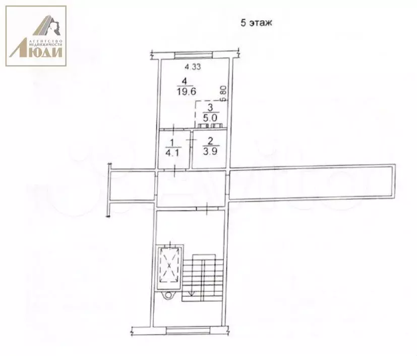 Квартира-студия, 32,6 м, 5/10 эт. - Фото 0