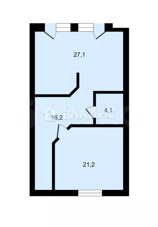 2-к. квартира, 68,6 м, 1/3 эт. - Фото 0