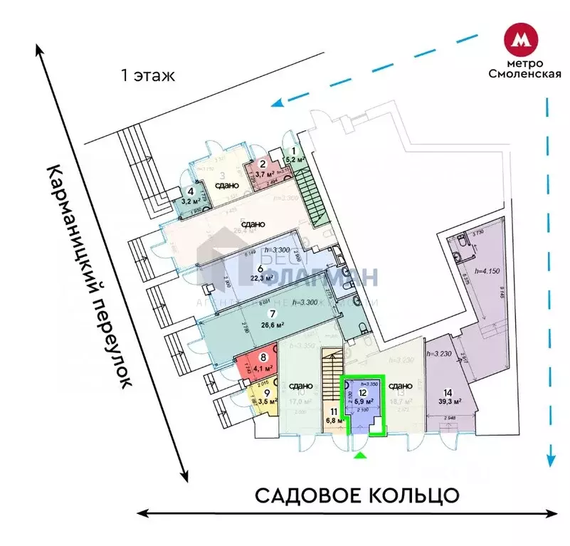 Помещение свободного назначения в Москва Карманицкий пер., 9 (8 м) - Фото 2