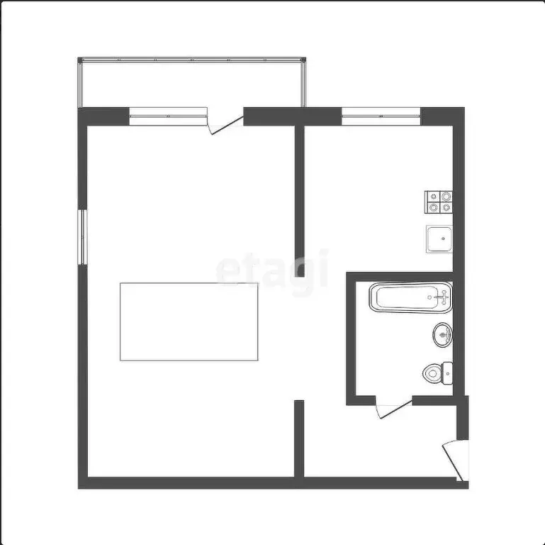 1-комнатная квартира: Новокузнецк, проспект Советской Армии, 19 (31.3 ... - Фото 1