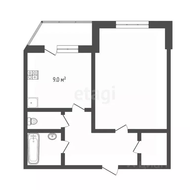 1-к кв. Ханты-Мансийский АО, Сургут ул. Федорова, 69 (43.7 м) - Фото 1