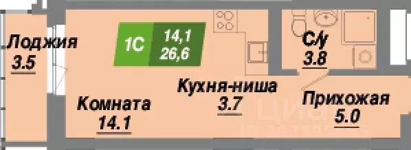 1-к кв. Новосибирская область, Новосибирск Калининский квартал жилой ... - Фото 1