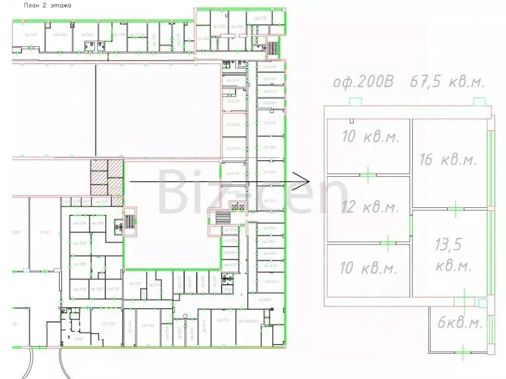 Офис в Санкт-Петербург Краснопутиловская ул., 69 (68 м) - Фото 2