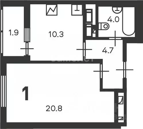 1-к кв. Москва Кусковская ул., 12/1 (39.4 м) - Фото 2