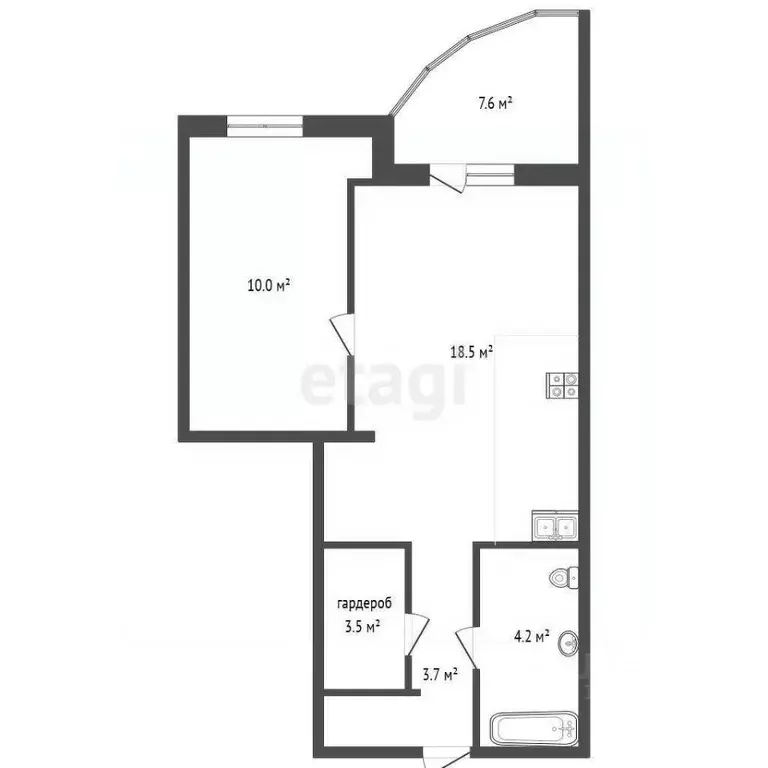 1-к кв. Тюменская область, Тюмень ул. Станислава Карнацевича, 4 (40.0 ... - Фото 1