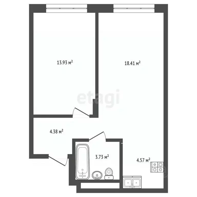 2-к кв. Московская область, Балашиха ул. Бояринова, 30 (44.9 м) - Фото 2