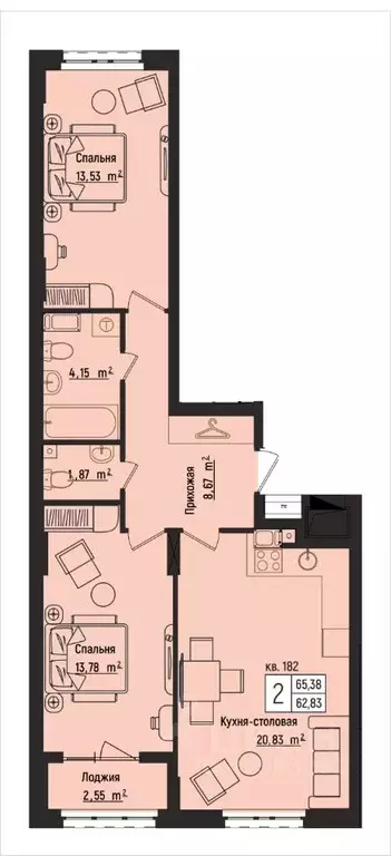 2-к кв. Нижегородская область, Нижний Новгород Литературная ул., 5 ... - Фото 1