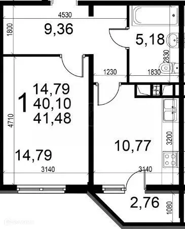Продаётся 1-к квартира, 41.48 м - Фото 1