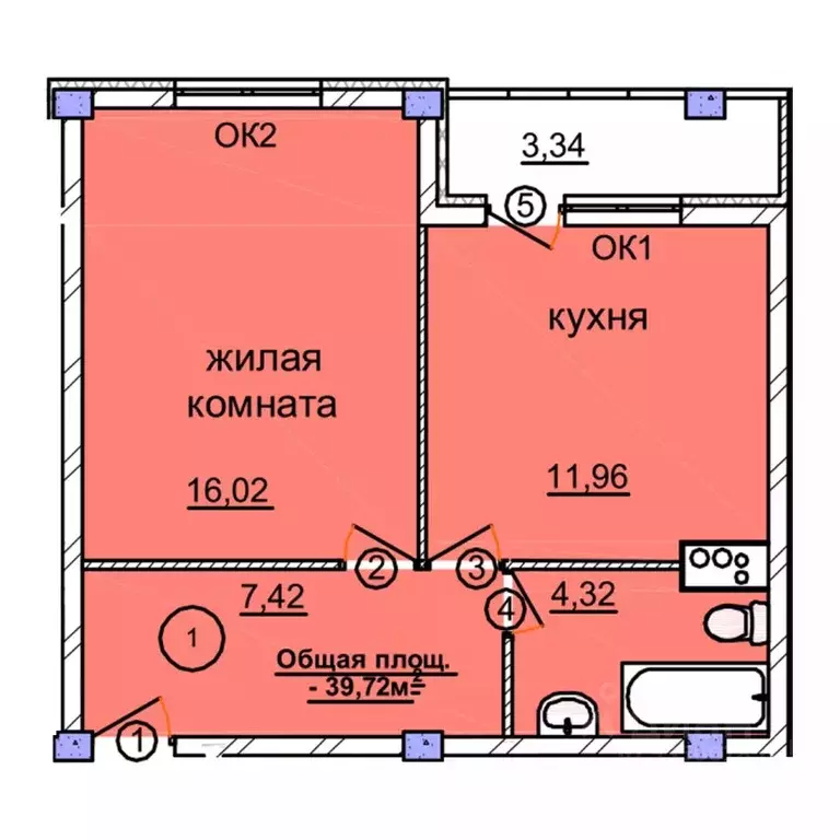 1-к кв. Нижегородская область, Семенов  (43.5 м) - Фото 0