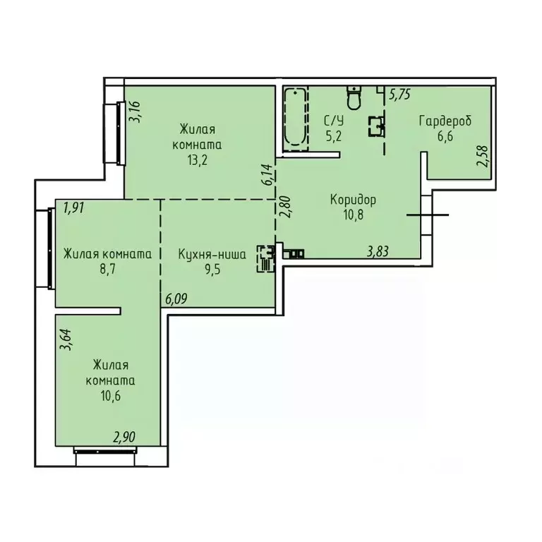 3-к кв. Иркутская область, Иркутск Култукская ул., 16 (64.6 м) - Фото 0