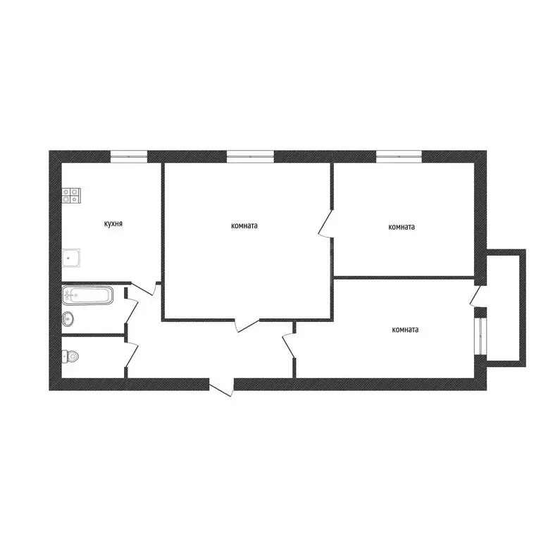 3-комнатная квартира: Кириши, Пионерская улица, 8 (57.4 м) - Фото 1