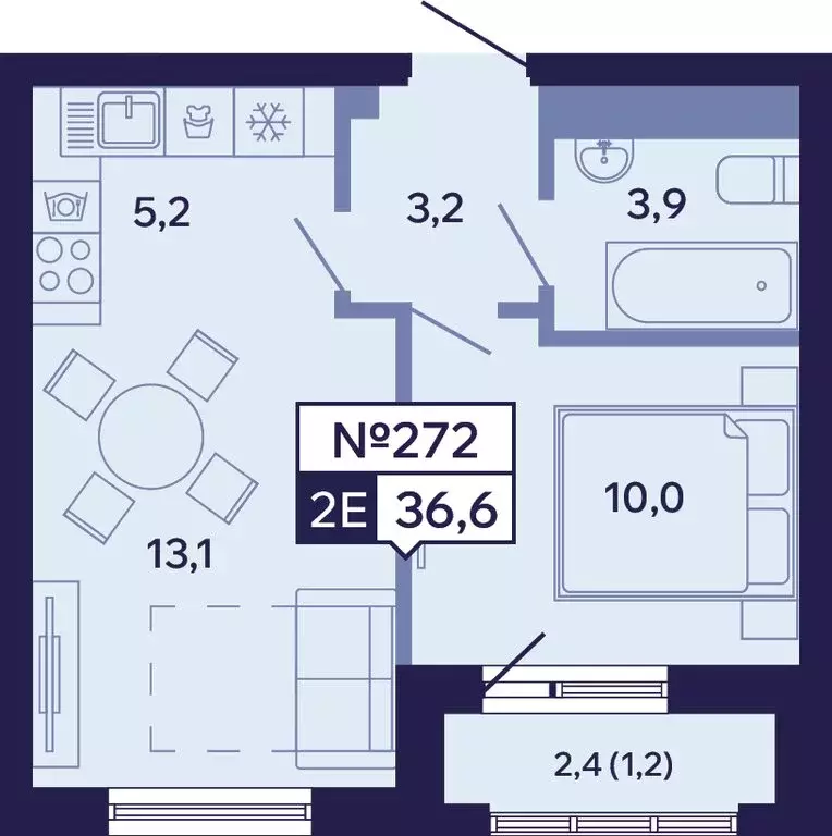 2-комнатная квартира: Якутск, Новопортовская улица, 1Д (36.4 м) - Фото 1