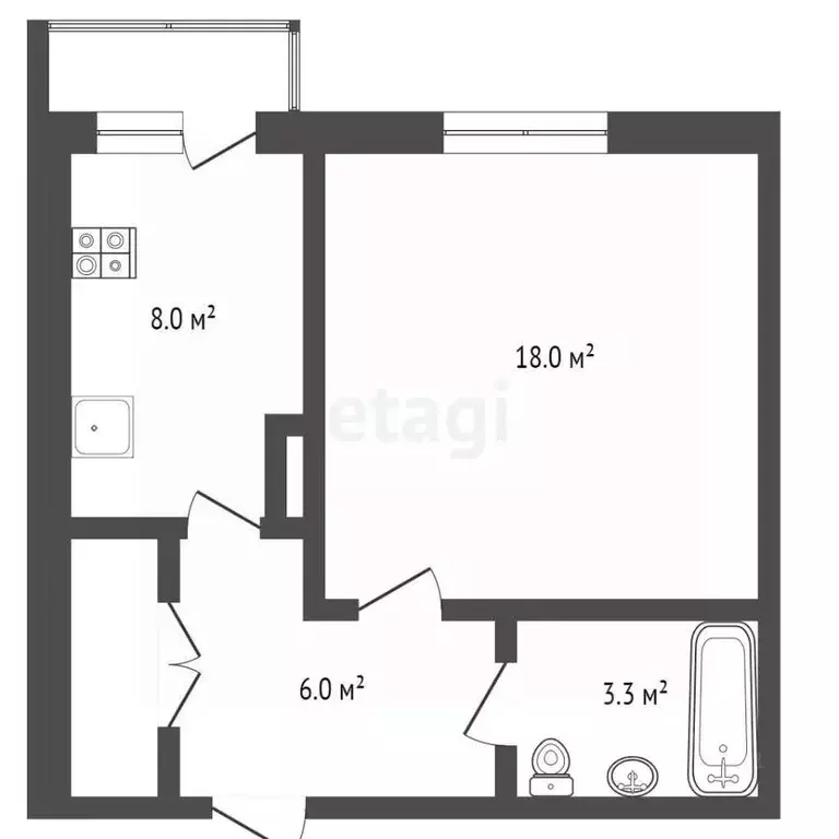 1-к кв. Ямало-Ненецкий АО, Новый Уренгой Советский мкр, 1/1 (38.2 м) - Фото 2