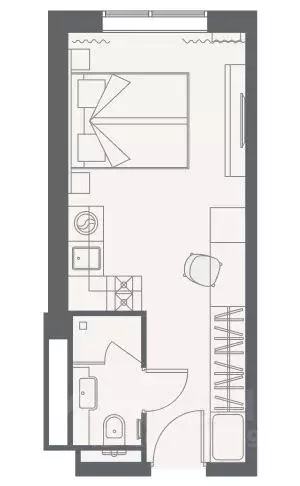 Студия Санкт-Петербург Камышовая ул., 25 (21.53 м) - Фото 0