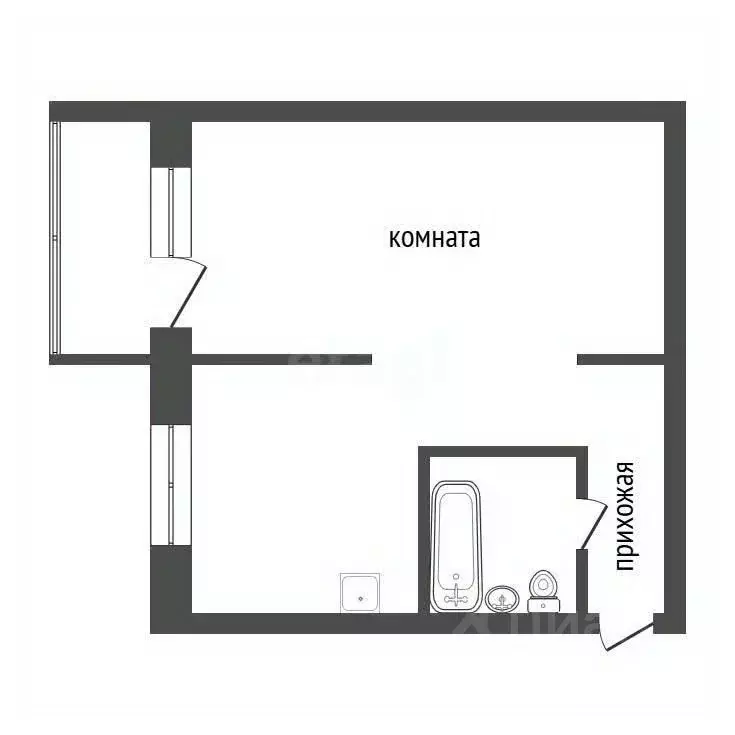 1-к кв. Иркутская область, Иркутск бул. Постышева, 12 (30.8 м) - Фото 2