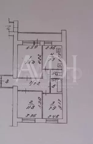 3-к. квартира, 55,4 м, 9/9 эт. - Фото 0