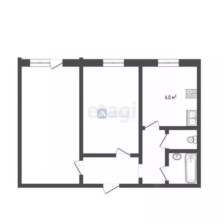 2-к кв. Тюменская область, Тюмень ул. Мира, 2в (45.6 м) - Фото 2
