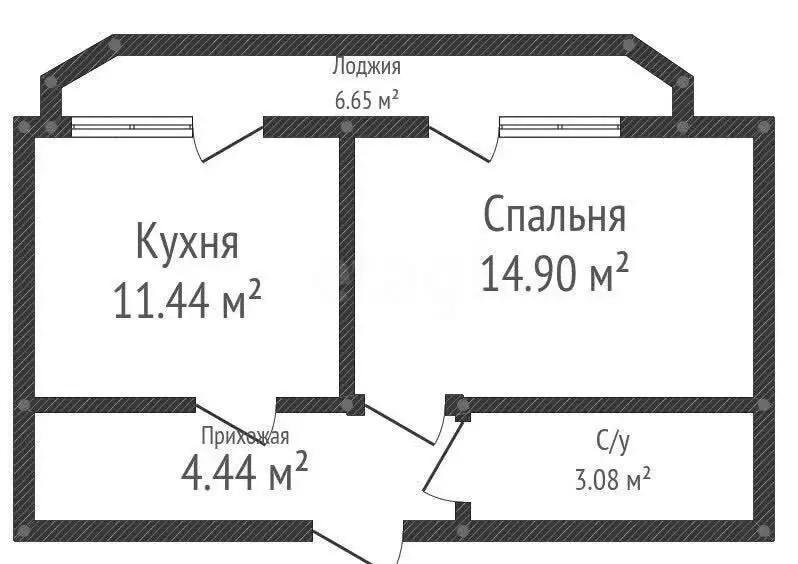 1-комнатная квартира: аул Новая Адыгея, улица Тургеневское шоссе, ... - Фото 1