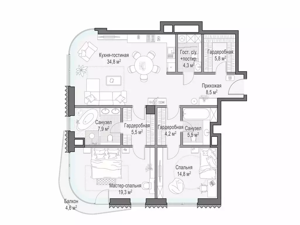 2-комнатная квартира: Москва, Большой Толмачёвский переулок, 5с1 ... - Фото 1