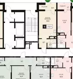 Студия Краснодарский край, Анапа Анапское ш., 18к1 (25.9 м) - Фото 2