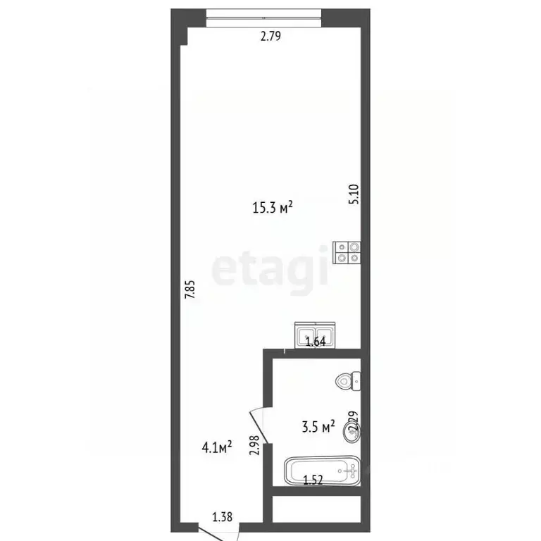 Студия Москва Пятницкое ш., 56Б (23.0 м) - Фото 2